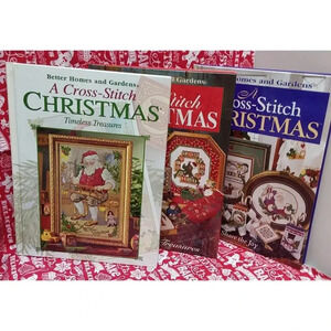 Lot of 3 Better Homes & Gardens Cross Stitch Christmas books Timeless Treasures
